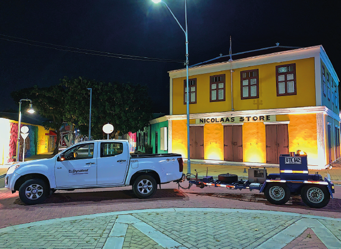 Pavement friction evaluation with the British Pendulum in the Aruba Green Corridor, measuring slip resistance