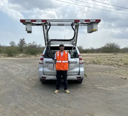 GPR equipment performing functional evaluation at Nicaragua airport