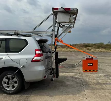 Ground-penetrating radar evaluating Punta Huete airport